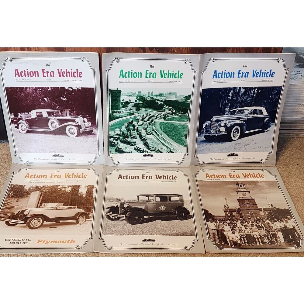 1981 The Action Era Vehicle Magazine Historical Vehicle Assoc Full Year 6 Issues